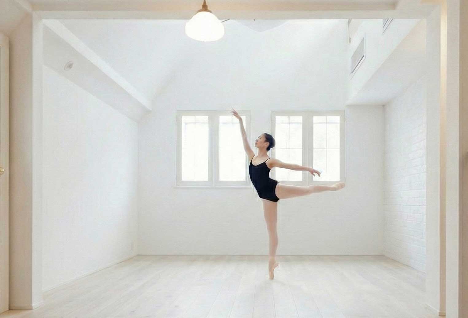 バレリーナが踊っている部屋