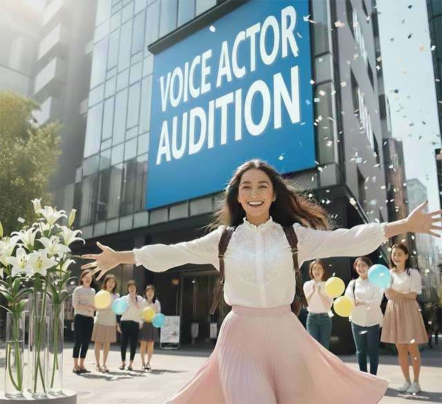 声優オーディションの喜びを表現