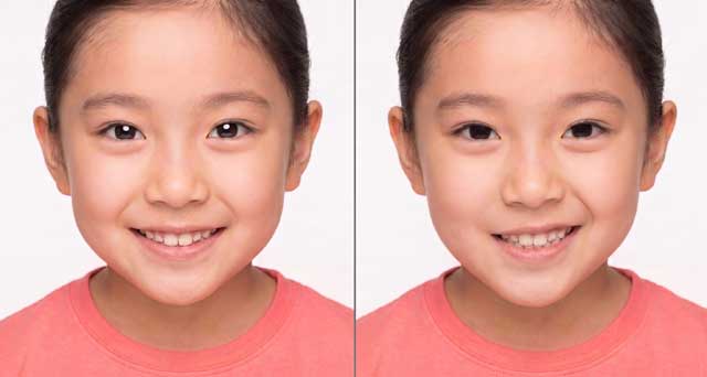 ライオンキング 子役オーディション向け表情の比較：口角の左右バランス調整