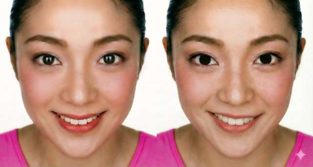 二人の女性の口の比較